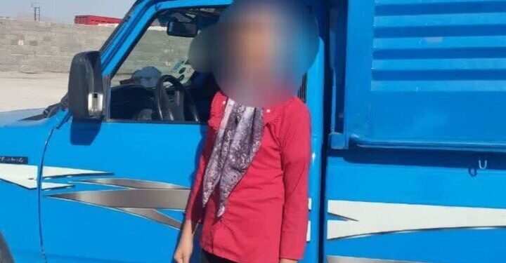 توقیف وانت نیسان با رانندگی دختر ۱۱ ساله